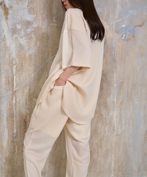 Nora Lily(ノラリリー)の「【Nora Lily】Sheer Layered Wide Shirt(UNISEX)(シャツ/ブラウス・メンズ・オフホワイト/ライトブルー/ブラック・FREE)」の7枚目の写真