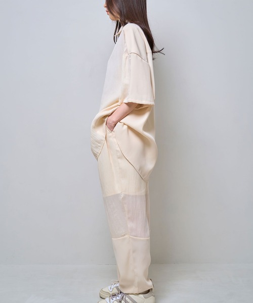 Nora Lily(ノラリリー)の「【Nora Lily】Sheer Layered Wide Shirt(UNISEX)(シャツ/ブラウス・メンズ・オフホワイト/ライトブルー/ブラック・FREE)」の11枚目の写真