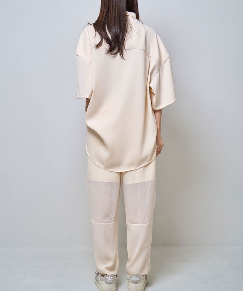 Nora Lily(ノラリリー)の「【Nora Lily】Sheer Layered Wide Shirt(UNISEX)(シャツ/ブラウス・メンズ・オフホワイト/ライトブルー/ブラック・FREE)」の12枚目の写真