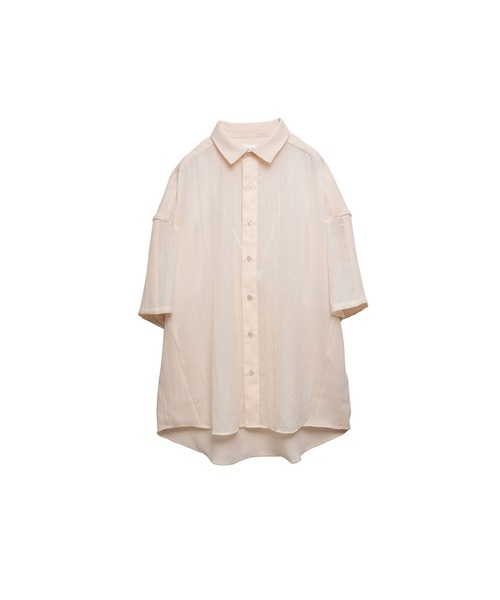 ブラウス シャツ SHEER ANORAK PULLOVER レディース Nora Lily】Sheer Layered Wide Shirt(UNISEX)（シャツ/ブラウス