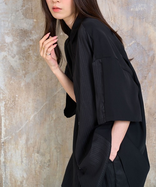 Nora Lily(ノラリリー)の「【Nora Lily】Sheer Layered Wide Shirt(UNISEX)(シャツ/ブラウス・メンズ・オフホワイト/ライトブルー/ブラック・FREE)」の17枚目の写真
