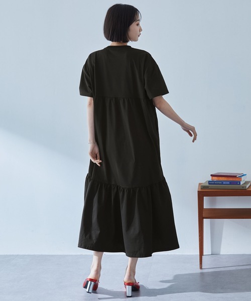 ペニーブラック　1840年 YARRA INDIAフリル衿ピンタックワンピース YR-1544-208