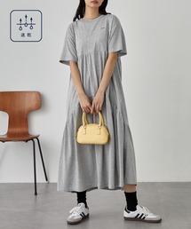 PENNEYS（ぺニーズ）の「<速乾>PENNEYS/ペニーズ 別注 THE FOX ロゴ ワンポイントワッペン刺繍 ティアード切り替え半袖ワンピース（ワンピース）」