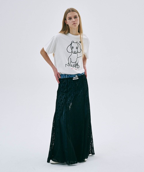 Tシャツ カットソー T-ADJUST-SLITS-R17 T-shirt with tonal logo embroidery