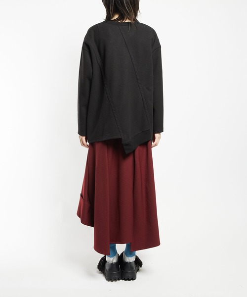 gomme（ゴム）の「ウーリーツイル　チェンジスカート（スカート・レディース・ボルドー/ブラック・MEDIUM）」の9枚目の写真