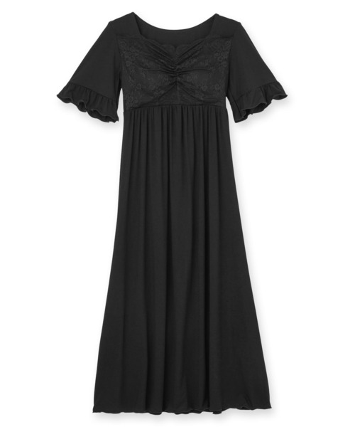 fran de lingerie(フランデランジェリー)の「餅田コシヒカリさんとコラボ ナイトブラ付きルームウェア「LuNight(ルナイト)」ナイトブラ付きノースリーブロングワンピース(ルームウェア/パジャマ・レディース・セージグリーン/ブラック/ピンク系その他/ラベンダー/ネイビー・3L/L/LL/M)」の19枚目の写真