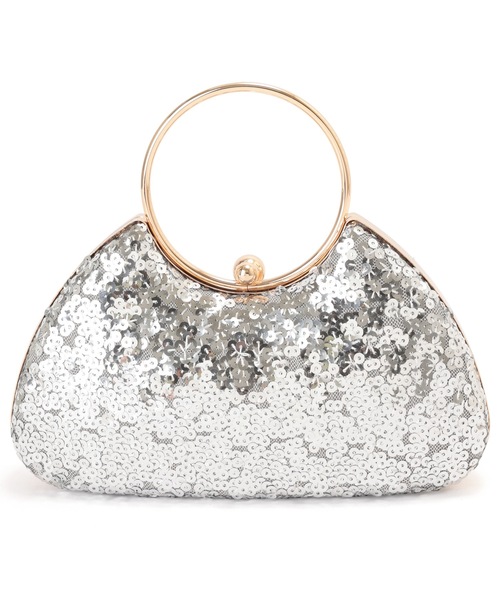 Lace Ladies(レースレディース)の「リング ハンドル スパンコール パーティー バッグ(クラッチバッグ・レディース・シルバー/ゴールド/ブラック・FREE)」の2枚目の写真
