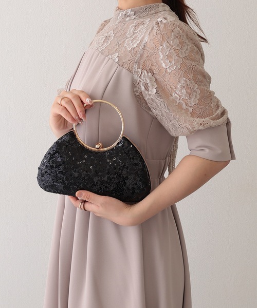 Lace Ladies(レースレディース)の「リング ハンドル スパンコール パーティー バッグ(クラッチバッグ・レディース・シルバー/ゴールド/ブラック・FREE)」の8枚目の写真