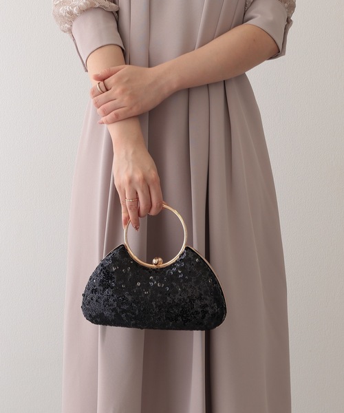 Lace Ladies(レースレディース)の「リング ハンドル スパンコール パーティー バッグ(クラッチバッグ・レディース・シルバー/ゴールド/ブラック・FREE)」の9枚目の写真