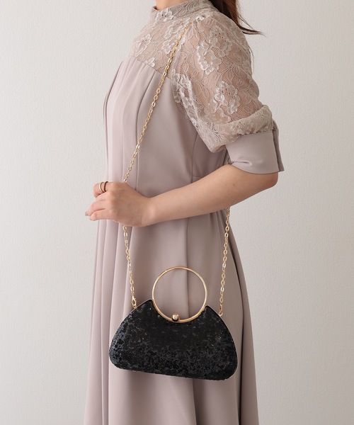 Lace Ladies(レースレディース)の「リング ハンドル スパンコール パーティー バッグ(クラッチバッグ・レディース・シルバー/ゴールド/ブラック・FREE)」の10枚目の写真