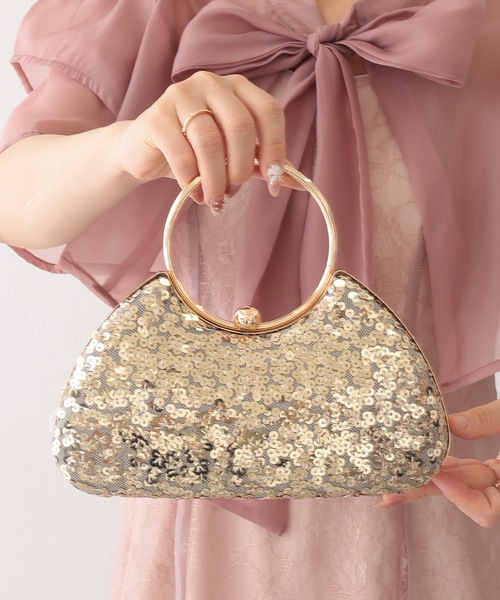 Lace Ladies(レースレディース)の「リング ハンドル スパンコール パーティー バッグ(クラッチバッグ・レディース・シルバー/ゴールド/ブラック・FREE)」の13枚目の写真