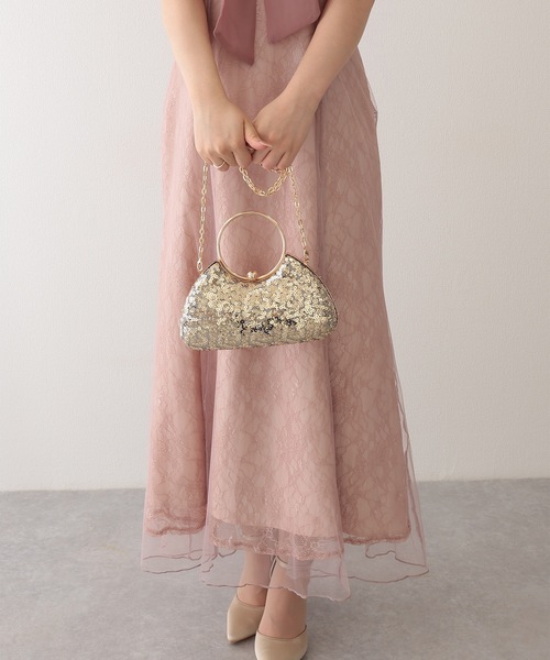 Lace Ladies(レースレディース)の「リング ハンドル スパンコール パーティー バッグ(クラッチバッグ・レディース・シルバー/ゴールド/ブラック・FREE)」の21枚目の写真