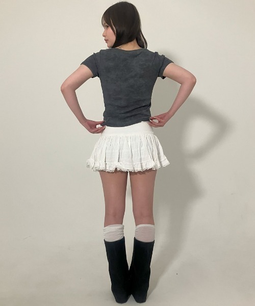 .KOM(ドットコム)の「A'GEM/9 × .kom 『.KOM/ドットケーオーエム』 /ヘンリーネックカットソー(Tシャツ/カットソー・レディース・チャコールグレー/アイボリー・FREE)」の16枚目の写真