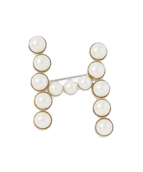 ROSE BUD(ローズバッド)の「(Sea’ds mara)Alphabet brooch H(ブローチ/コサージュ・レディース・ホワイト・ONE SIZE)」の1枚目の写真