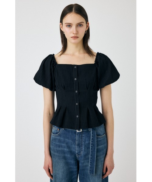 MOUSSY(マウジー)の「BALLOON SLEEVE トップス(Tシャツ/カットソー・レディース・ベージュ系その他/ブラック/サックスブルー・1/2)」の4枚目の写真