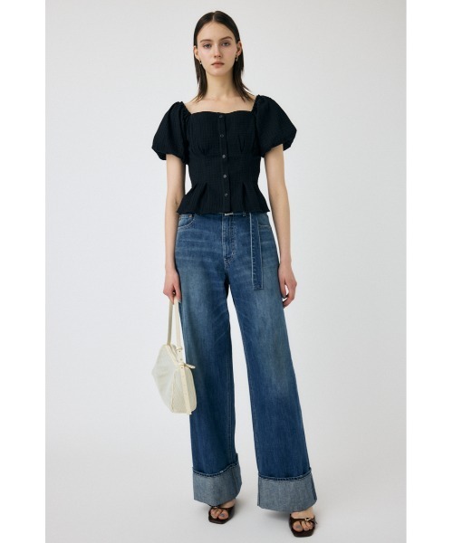 MOUSSY(マウジー)の「BALLOON SLEEVE トップス(Tシャツ/カットソー・レディース・ベージュ系その他/ブラック/サックスブルー・1/2)」の5枚目の写真