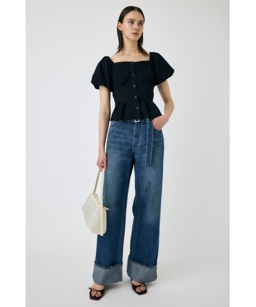 MOUSSY(マウジー)の「BALLOON SLEEVE トップス(Tシャツ/カットソー・レディース・ベージュ系その他/ブラック/サックスブルー・1/2)」の6枚目の写真