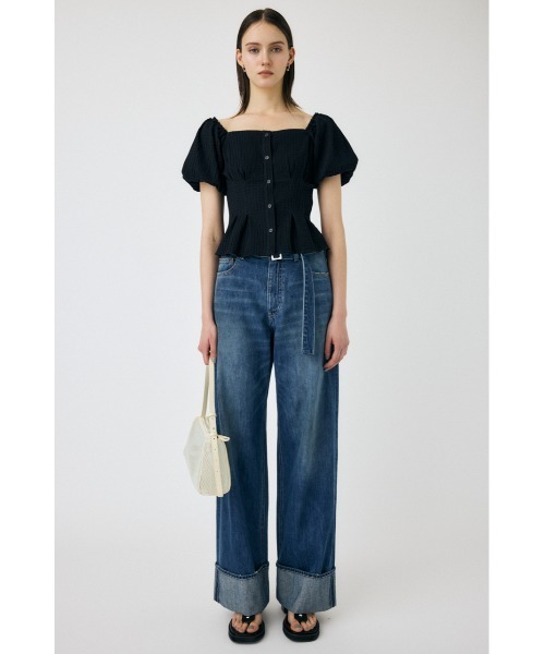 MOUSSY(マウジー)の「BALLOON SLEEVE トップス(Tシャツ/カットソー・レディース・ベージュ系その他/ブラック/サックスブルー・1/2)」の7枚目の写真