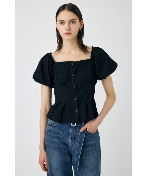 MOUSSY(マウジー)の「BALLOON SLEEVE トップス(Tシャツ/カットソー・レディース・ベージュ系その他/ブラック/サックスブルー・1/2)」の8枚目の写真