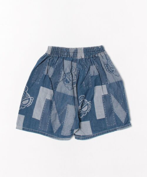 HYSTERIC MINI(ヒステリックミニ)の「Hystericmini PATCHWORK DENIM JQ ハーフパンツ(その他パンツ・キッズ・インディゴブルー/ライトインディゴブルー・100/110/120)」の3枚目の写真