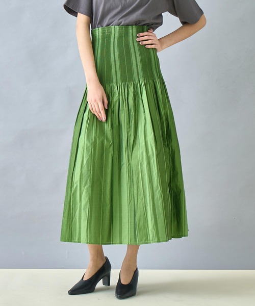 Settimissimo（セッティミッシモ）の「チェックストライプリバーシブルフレアスカート（スカート・レディース・グリーン/ブルー・FREE）」の4枚目の写真