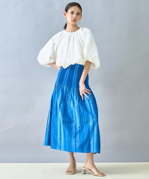 Settimissimo（セッティミッシモ）の「チェックストライプリバーシブルフレアスカート（スカート・レディース・グリーン/ブルー・FREE）」の8枚目の写真