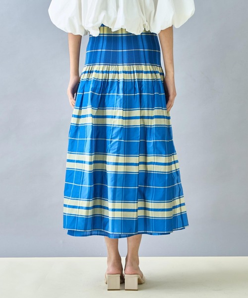 Settimissimo（セッティミッシモ）の「チェックストライプリバーシブルフレアスカート（スカート・レディース・グリーン/ブルー・FREE）」の10枚目の写真