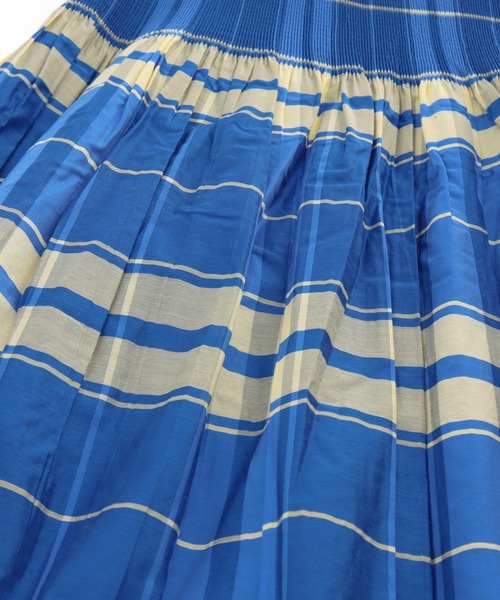 Settimissimo（セッティミッシモ）の「チェックストライプリバーシブルフレアスカート（スカート・レディース・グリーン/ブルー・FREE）」の14枚目の写真