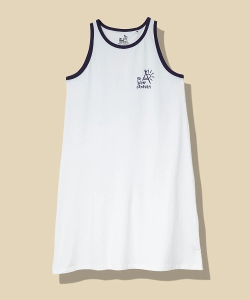 go slow caravan（ゴースローキャラバン）の「USA/Cカラーバインダータンクトップワンピース W（ワンピース・レディース・ホワイト/イエロー/ブラック/ブルー・FREE）」の2枚目の写真