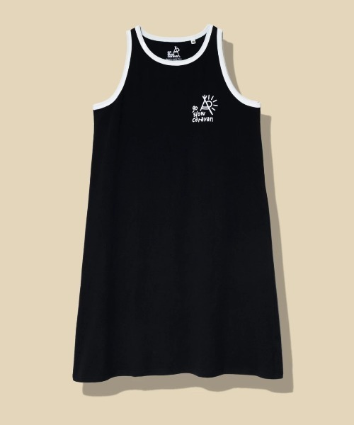go slow caravan（ゴースローキャラバン）の「USA/Cカラーバインダータンクトップワンピース W（ワンピース・レディース・ホワイト/イエロー/ブラック/ブルー・FREE）」の3枚目の写真