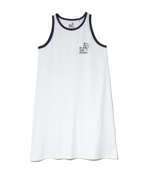 go slow caravan（ゴースローキャラバン）の「USA/Cカラーバインダータンクトップワンピース W（ワンピース・レディース・ホワイト/イエロー/ブラック/ブルー・FREE）」の5枚目の写真