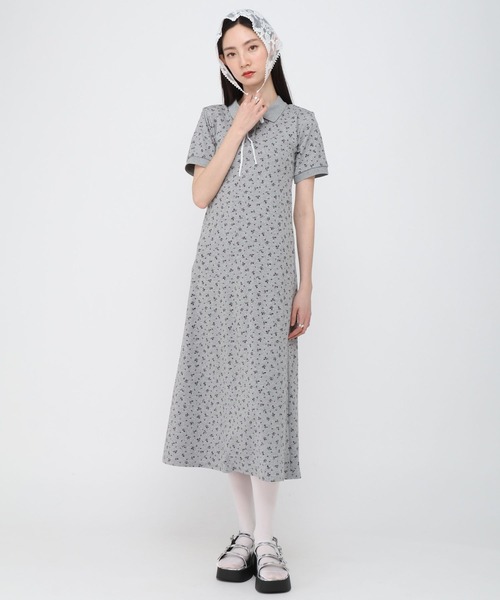 3.3 Field Trip （3.3フィールドトリップ）の「3.3 Field Trip／小花柄ポロワンピース（ワンピース・レディース・ネイビー/グレー・FREE）」の3枚目の写真