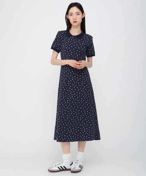 3.3 Field Trip （3.3フィールドトリップ）の「3.3 Field Trip／小花柄ポロワンピース（ワンピース・レディース・ネイビー/グレー・FREE）」の16枚目の写真