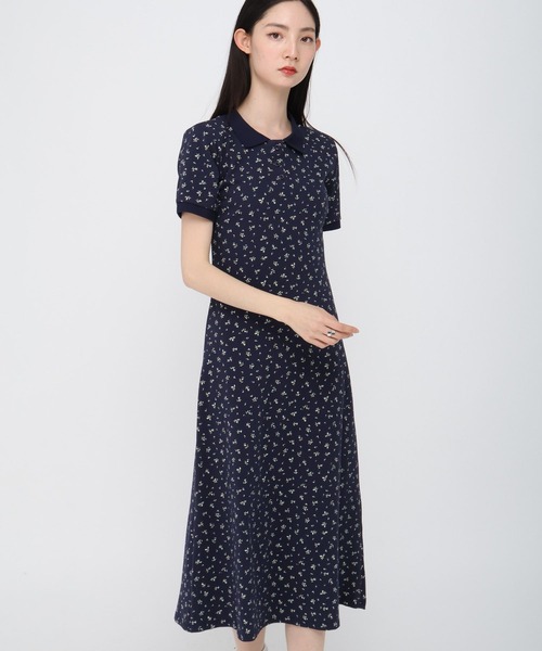 3.3 Field Trip （3.3フィールドトリップ）の「3.3 Field Trip／小花柄ポロワンピース（ワンピース・レディース・ネイビー/グレー・FREE）」の19枚目の写真