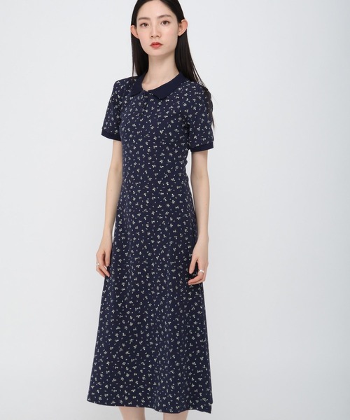 3.3 Field Trip （3.3フィールドトリップ）の「3.3 Field Trip／小花柄ポロワンピース（ワンピース・レディース・ネイビー/グレー・FREE）」の20枚目の写真