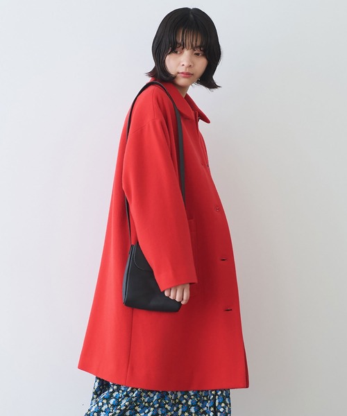 bulle de savon(ビュルデサボン)の「△super100 スイビ ステンカラーコート(ステンカラーコート・レディース・ネイビー/レッド/グリーン・FREE)」の9枚目の写真