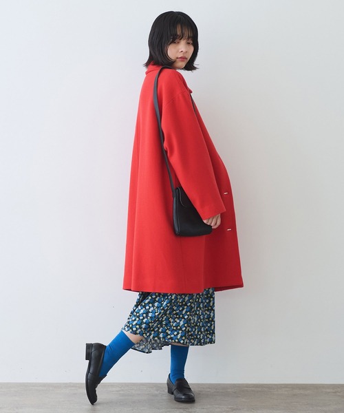 bulle de savon(ビュルデサボン)の「△super100 スイビ ステンカラーコート(ステンカラーコート・レディース・ネイビー/レッド/グリーン・FREE)」の10枚目の写真