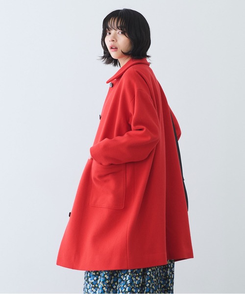 bulle de savon(ビュルデサボン)の「△super100 スイビ ステンカラーコート(ステンカラーコート・レディース・ネイビー/レッド/グリーン・FREE)」の14枚目の写真