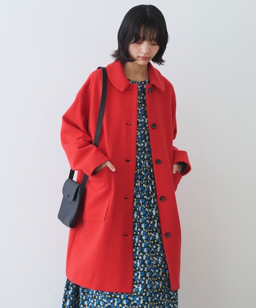 bulle de savon(ビュルデサボン)の「△super100 スイビ ステンカラーコート(ステンカラーコート・レディース・ネイビー/レッド/グリーン・FREE)」の16枚目の写真