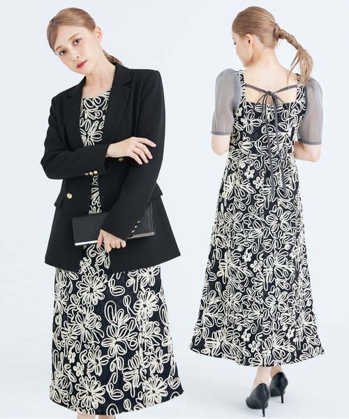 CELEN（セレン）の「《2025新作》【オケージョンドレス/結婚式/お呼ばれ】エンブロイダリーレースワンピース（ドレス・レディース・ベージュ/ブラック・FREE）」の2枚目の写真