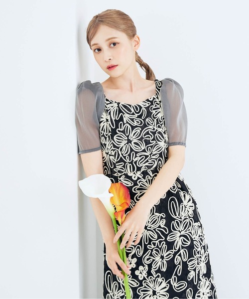 CELEN（セレン）の「《2025新作》【オケージョンドレス/結婚式/お呼ばれ】エンブロイダリーレースワンピース（ドレス・レディース・ベージュ/ブラック・FREE）」の3枚目の写真