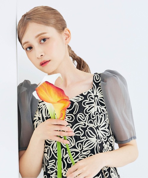 CELEN（セレン）の「《2025新作》【オケージョンドレス/結婚式/お呼ばれ】エンブロイダリーレースワンピース（ドレス・レディース・ベージュ/ブラック・FREE）」の5枚目の写真