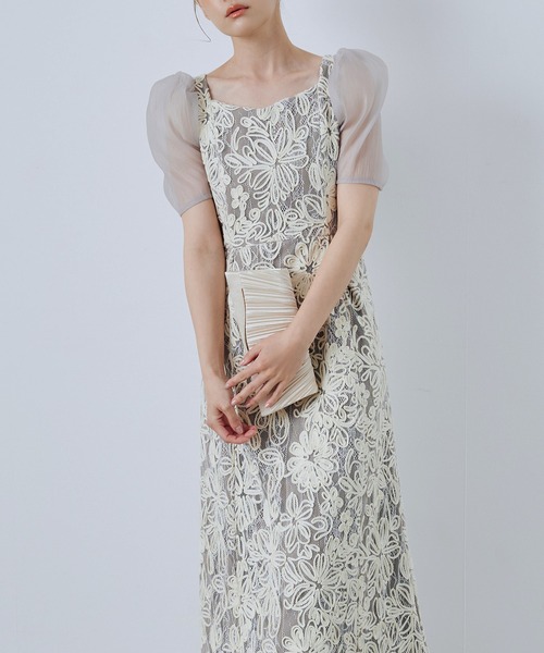 CELEN(セレン)の「【オケージョンドレス/結婚式/お呼ばれ】エンブロイダリーレースワンピース(ドレス・レディース・ベージュ/ブラック・FREE)」の9枚目の写真
