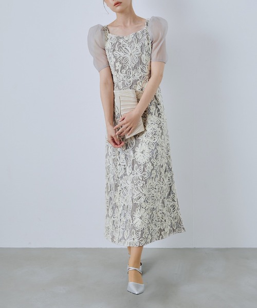 CELEN(セレン)の「【オケージョンドレス/結婚式/お呼ばれ】エンブロイダリーレースワンピース(ドレス・レディース・ベージュ/ブラック・FREE)」の15枚目の写真