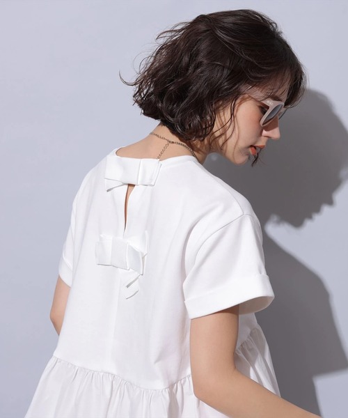 大人リボンペプラムカットソー（Tシャツ/カットソー）｜Arpege