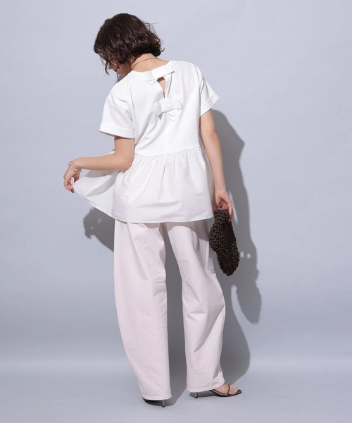 大人リボンペプラムカットソー（Tシャツ/カットソー）｜Arpege