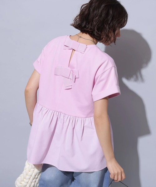 大人リボンペプラムカットソー（Tシャツ/カットソー）｜Arpege