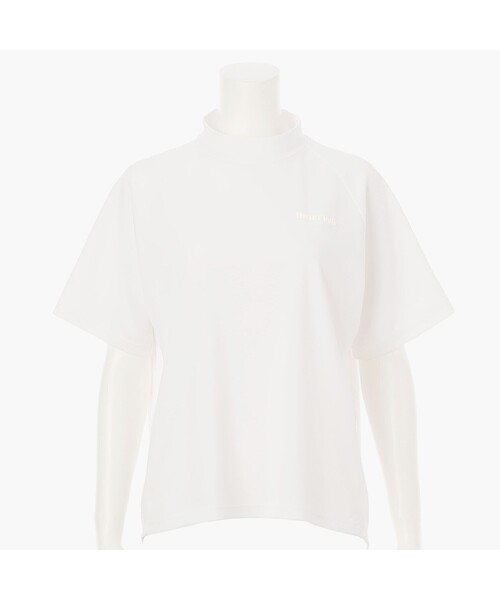 BRIEFING ハイネックリラックスフィット　Tシャツ M ホワイト WOMEN'S MINI LOGO HIGHNECK（リラックスフィット）（Tシャツ