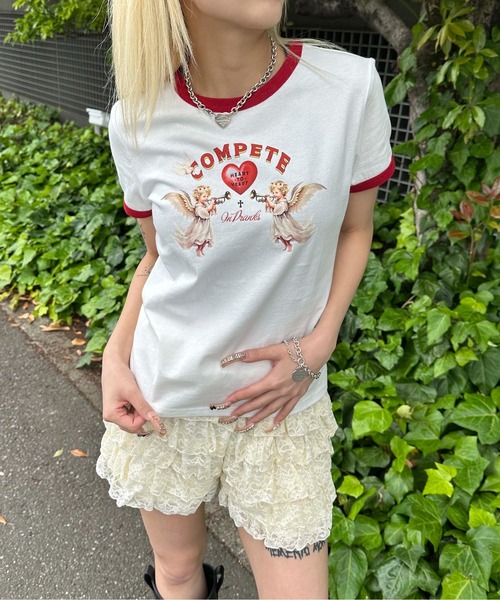 sedacle girl（セダクルガール）の「アソートリンガークロップドTシャツ（Tシャツ/カットソー・レディース・ブラウン/グレー/ブラック/レッド・MEDIUM/SMALL）」の4枚目の写真