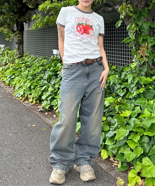 sedacle girl（セダクルガール）の「アソートリンガークロップドTシャツ（Tシャツ/カットソー・レディース・ブラウン/グレー/ブラック/レッド・MEDIUM/SMALL）」の18枚目の写真